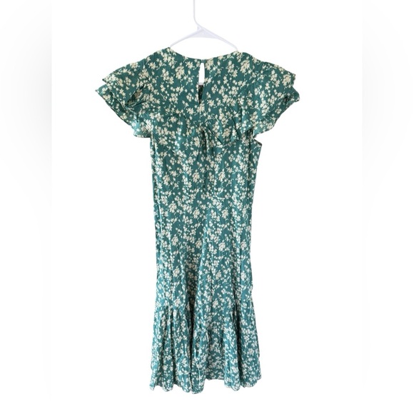 Soeur Lily Cotton Green Floral Midi Dress Sz 38 (Medium) - Picture 12 of 15